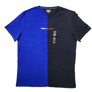 Tommy Hilfiger Men's Colorblock T-Shirt Embroidery Logo Short Sleeve Size XL New